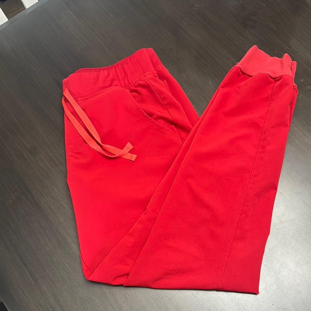 Figs Red Track Pants